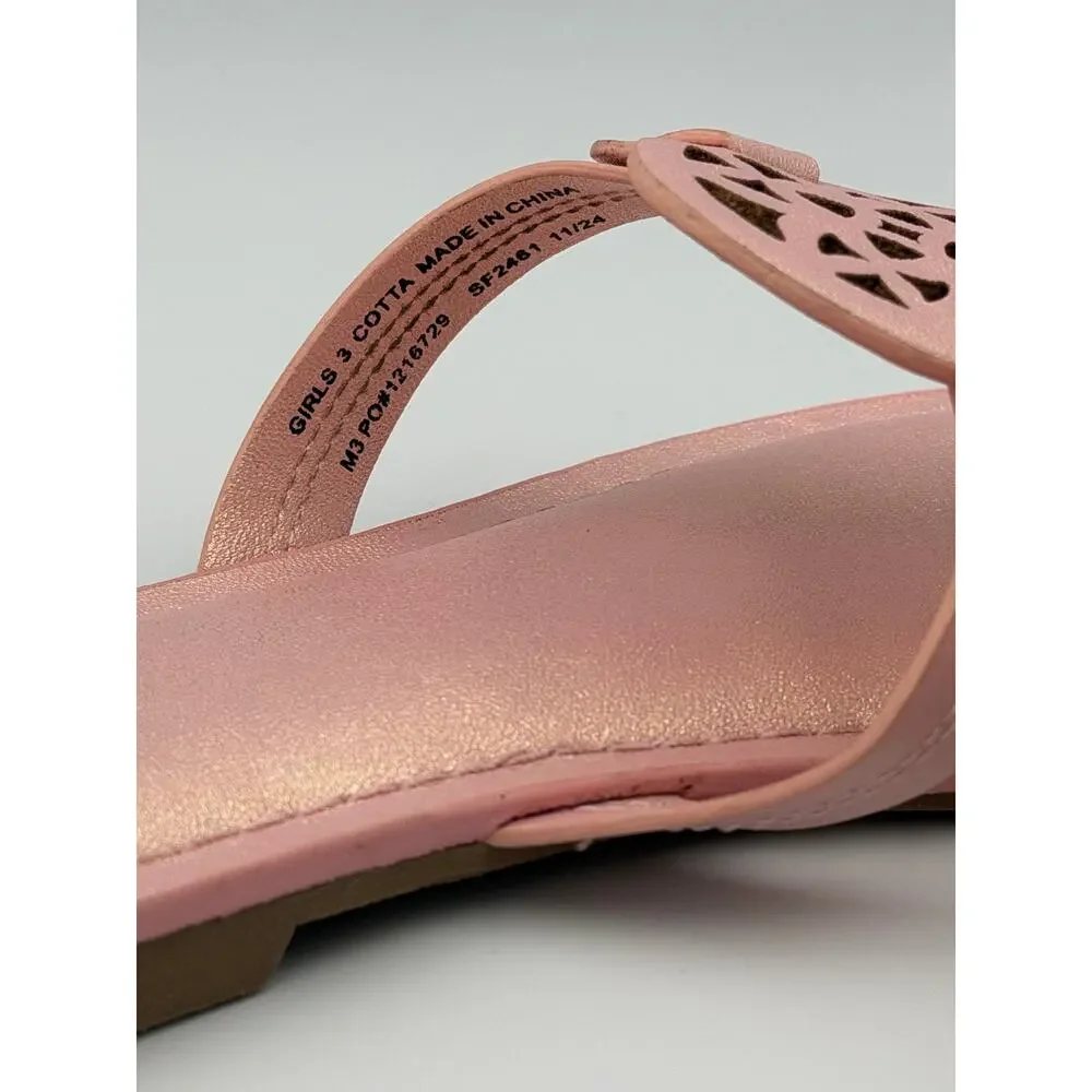 Dolce Vita Girls Cotta Pink Shimmer Medallion Thong Sandals Flip Flops Sz 3